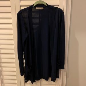 Women’s Silk Navy Blue Cardigan